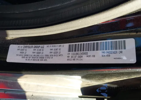 2012 Chrysler 200 Touring z USA, uszkodzony, nr VIN 1C3CCBBG1CN250935